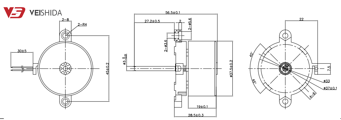 VBL-3725 OUTLINE DRAWING VBL-3725 OUTLINE DRAWING